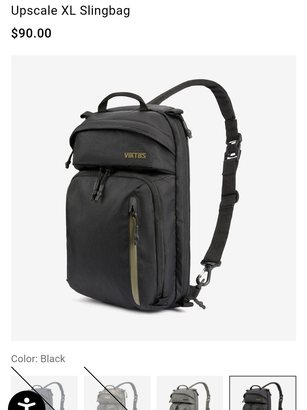 Viktos Black Upscale XL CCW Slingbag